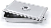 TISCO Lifecare Instrument Tray with Cover 10x8 Inch Stainless Steel Medical Tray
