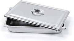 TISCO Lifecare Instrument Tray with Cover 9x6 Inch Stainless Steel Medical Tray