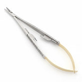 Castroviejo-Barraquer Needle Holder with Lock & Tungsten Carbide (T.C.) – Straight & Curved (Round) 5″–9″