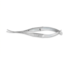 TISCO Lifecare Capsulotomy Scissor Curved Blunt tip 14mm. Stainless Steel Ophthalmic Surgical Instrument
