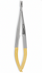 Castroviejo Needle Holder with Lock & Tungsten Carbide (T.C.) – Straight & Curved (6″–8″)