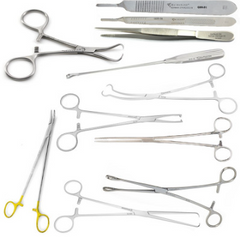 TISCO Lifecare Dilation & Curettage Instrument Set (DNC Set – 19 Pcs) – Premium & Medium Gynecological Kit