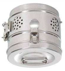 TISCO Lifecare Dressing Drum 12x10 Inch Stainless Steel Medical Sterilization Drum
