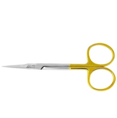 Tisco Lifecare Fine Scissor Straight with T.C., Pointed Tips – 4.5" (11 cm) Surgical Fine Scissors