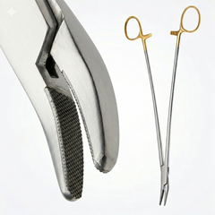 TISCO Lifecare Finochietto Needle Holder Angled Tip with T.C. 18 CM / 7 Inch Stainless Steel Surgical Instrument