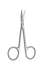 TISCO Lifecare Iris Scissors 10.5 cm. Curved Stainless Steel Ophthalmic Surgical Instrument