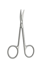 TISCO Lifecare Iris Scissors 9cm. Curved Stainless Steel Ophthalmic Surgical Instrument
