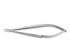 TISCO Lifecare Needle Holder Micro Extra Delicate Curved W/O Lock Stainless Steel Ophthalmic Surgical Instrument