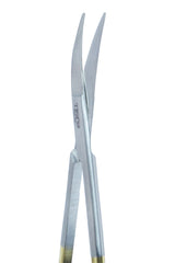 TISCO Lifecare Fine Scissor, Pointed Tips, Curved With Tungsten Carbide Jaws