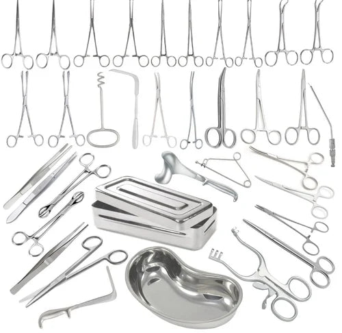 TISCO Lifecare Abdominal Hysterectomy Instrument Set – 61 Pcs Stainless Steel Gynecology Kit