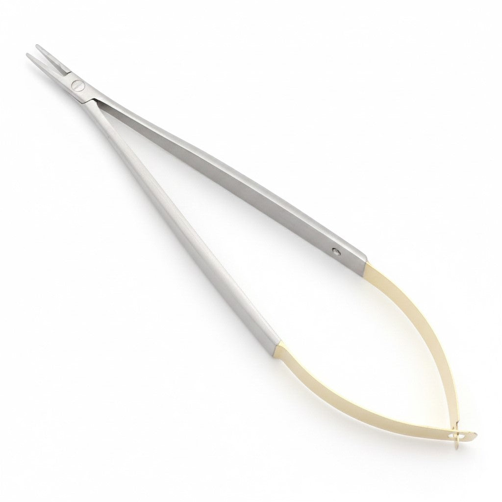 Castroviejo-Barraquer Needle Holder Without Lock with Tungsten Carbide (T.C.) – Straight & Curved (Round) 5″–9″
