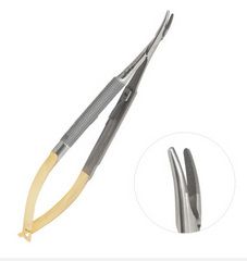 TISCO Lifecare Castroviejo Needle Holder with Lock with Tungsten Carbide 6 Inch Curved (Round)