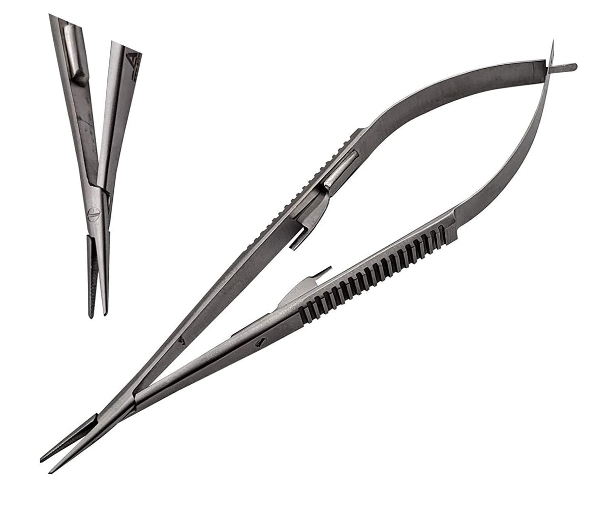 TISCO Lifecare Castroviejo Needle Holder with Lock 5 Inch Straight (Round) Stainless Steel Surgical Instrument