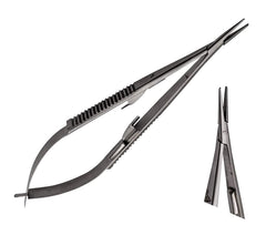 TISCO Lifecare Castroviejo Needle Holder with Lock 6 Inch Curved (Round) Stainless Steel Surgical Instrument