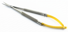 TISCO Lifecare Castroviejo Scissor Tungsten Carbide 9" Curved Stainless Steel Microsurgical Instrument