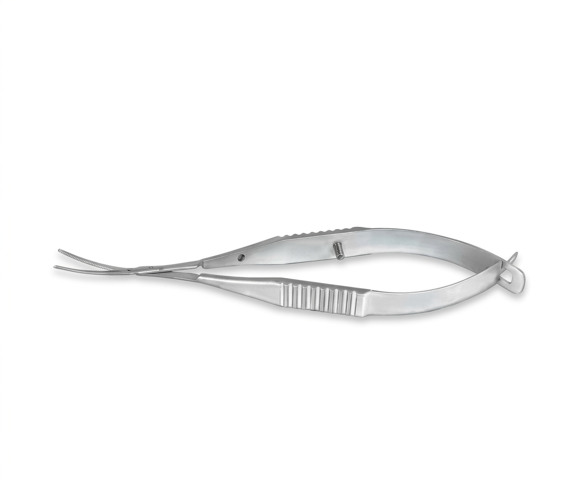 TISCO Lifecare Capsulotomy Scissor Curved Blunt tip 14mm. Stainless Steel Ophthalmic Surgical Instrument