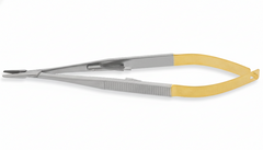 Castroviejo Needle Holder with Lock & Tungsten Carbide (T.C.) – Straight & Curved (6″–8″)