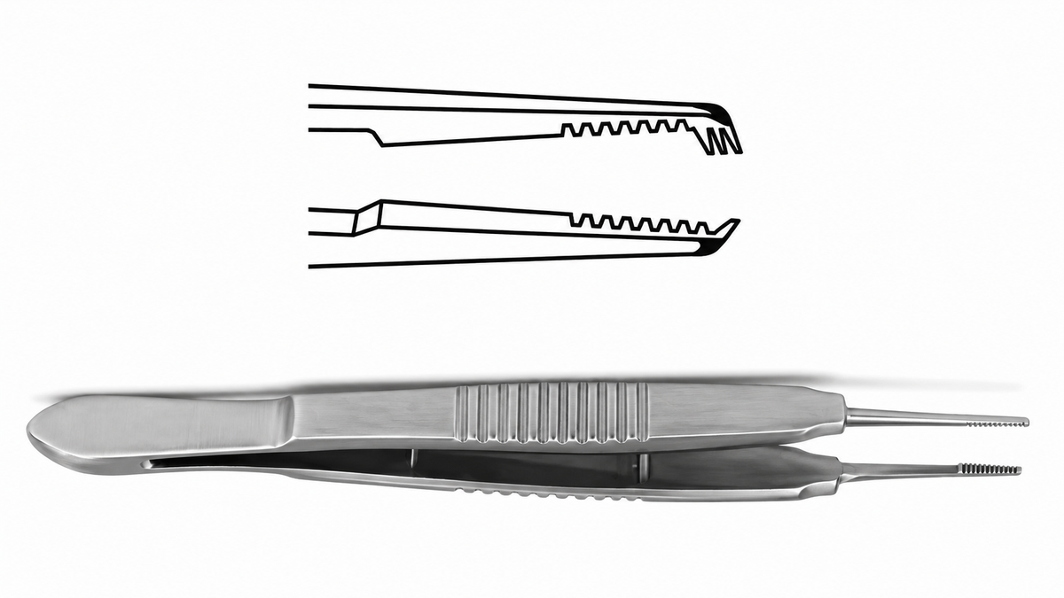 TISCO Lifecare Castroviejo Suture Forceps 1×2 Teeth – Precision Ophthalmic Microsurgical Instrument