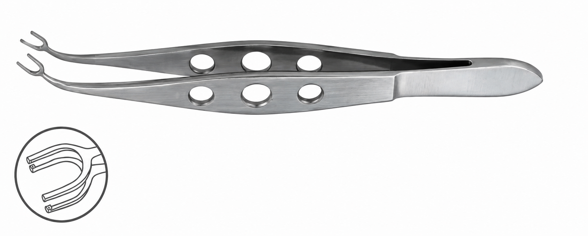 TISCO Lifecare Bores Corneal Fixation Forceps 3 mm 1×2 Teeth Straight – Precision Instrument for Ophthalmic Stability