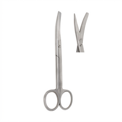 TISCO Lifecare Dressing Scissor Curved (1 Sharp x 1 Blunt Tip) 9"|Stainless Steel Surgical Scissors