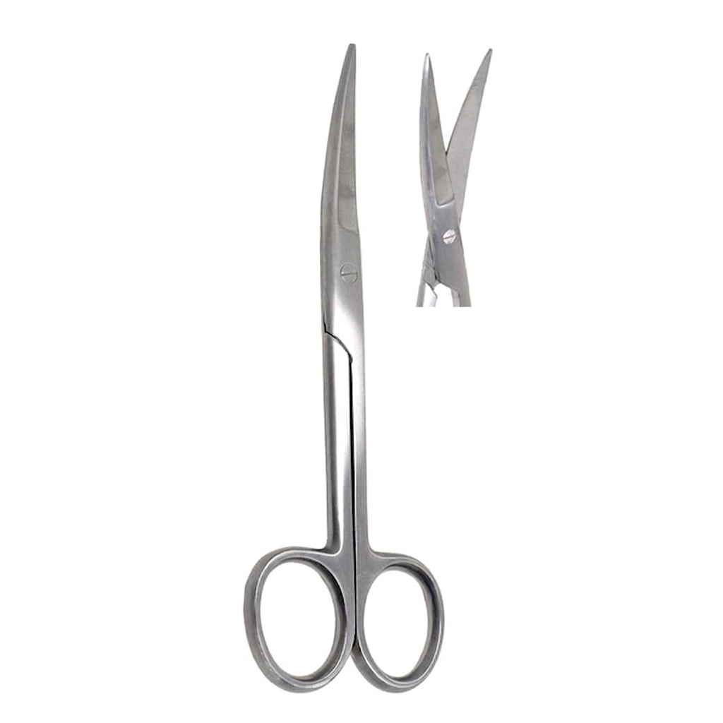 TISCO Lifecare Dressing Scissor Curved (Both Tips Pointed) 8" Stainless Steel Surgical Scissors