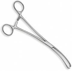 TISCO Lifecare Vulsellum Forceps 25cm (10 Inch) 1x2 Teeth Stainless Steel Surgical Instrument for Gynecological Use