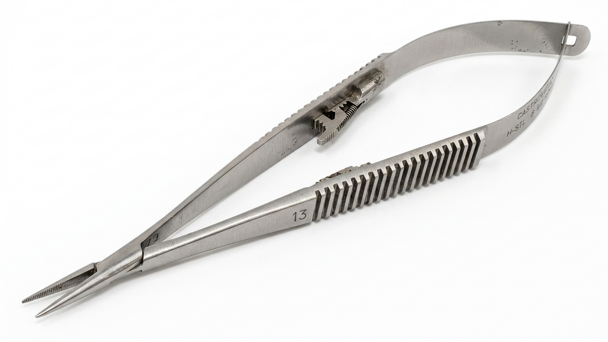 TISCO Lifecare Castroviejo Needle Holder Standard Jaws Straight With Lock – Precision Ophthalmic Microsurgical Instrument