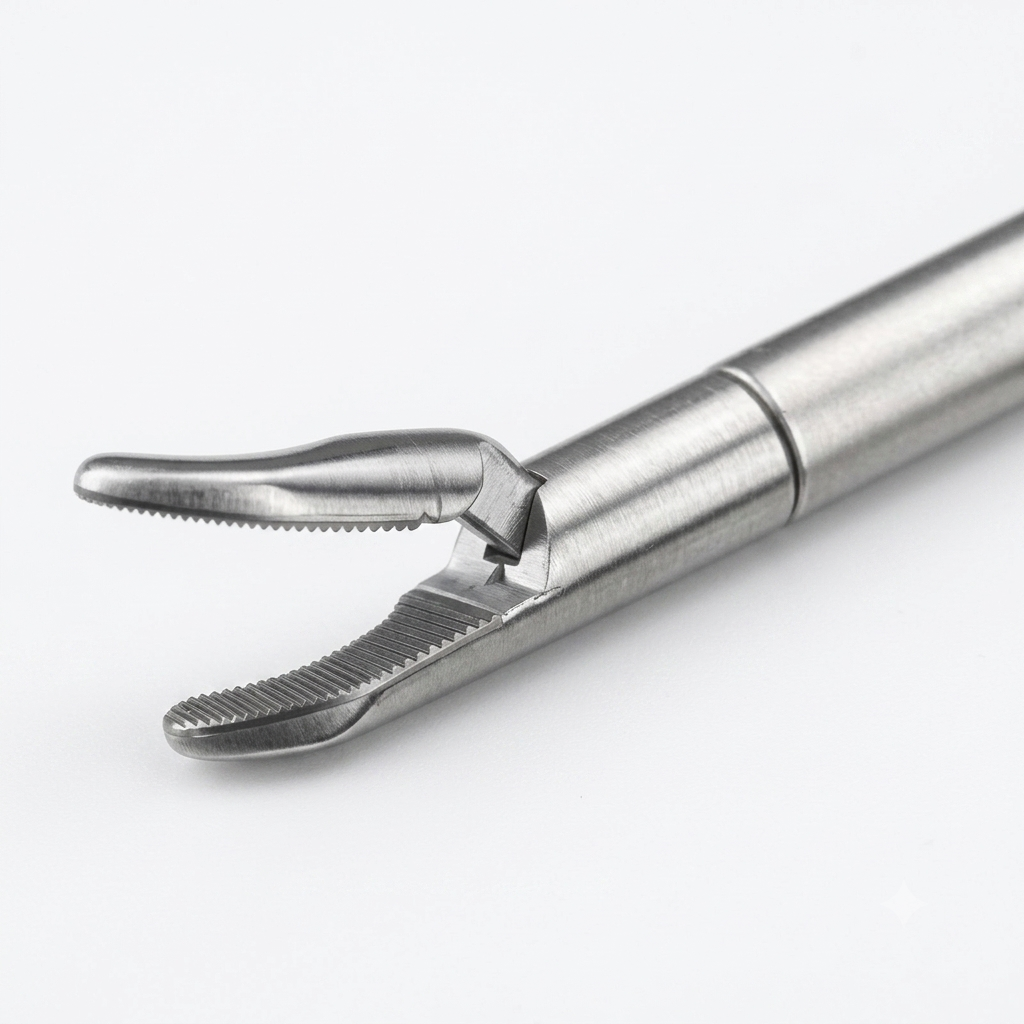TISCO Lifecare Left Hand Curved Jaw Laparoscopic Needle Holder – Stainless Steel Surgical Instrument
