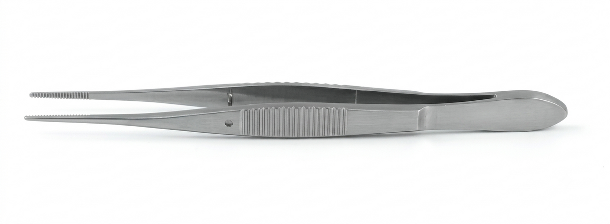TISCO Lifecare Eye Dressing Forcep Serrated Half Curved – Precision Ophthalmic Handling Instrument