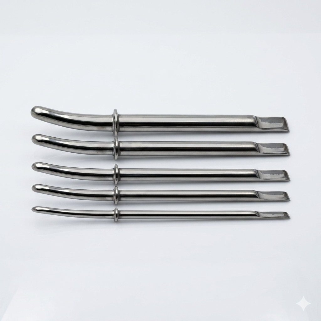 TISCO Lifecare Purandare Cervical Dilators with Guard Set of 5 Pcs Stainless Steel Gynecological Instrument