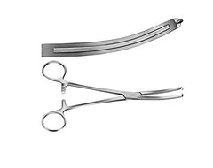 TISCO Lifecare Hysterectomy Clamp 20cm (8 Inch) Straight Atraumatic Grip Jaws Stainless Steel Surgical Instrument