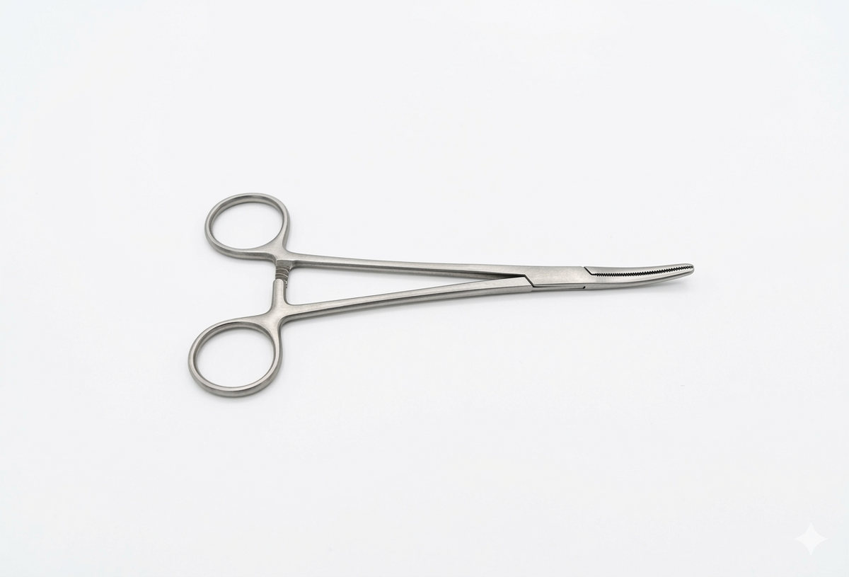 TISCO Lifecare Heaney Hysterectomy Clamps Curved Single Tooth 20 cm / 8 Inch Straight Stainless Steel Surgical Instrument