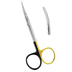 TISCO LIFECARE Iris Scissors Supercut Curved 11.5 cm (4.5 Inch) TC Tungsten Carbide Stainless Steel Precision Surgical Instrument