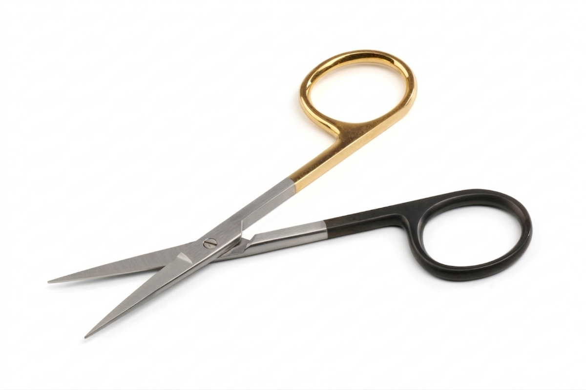 TISCO LIFECARE Iris Scissors Supercut Straight 11.5 cm (4.5 Inch) TC Tungsten Carbide Stainless Steel Precision Surgical Instrument