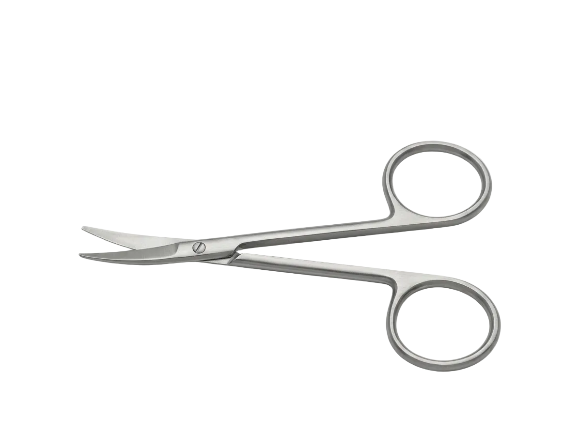 TISCO Lifecare Iris Scissors 9cm. Curved Stainless Steel Ophthalmic Surgical Instrument