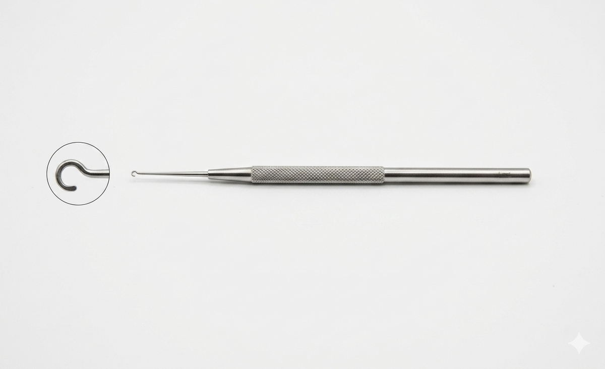 TISCO Lifecare Jaffe Knolle Iris Hook Very Blunt Small Ang. Stainless Steel Ophthalmic Surgical Instrument