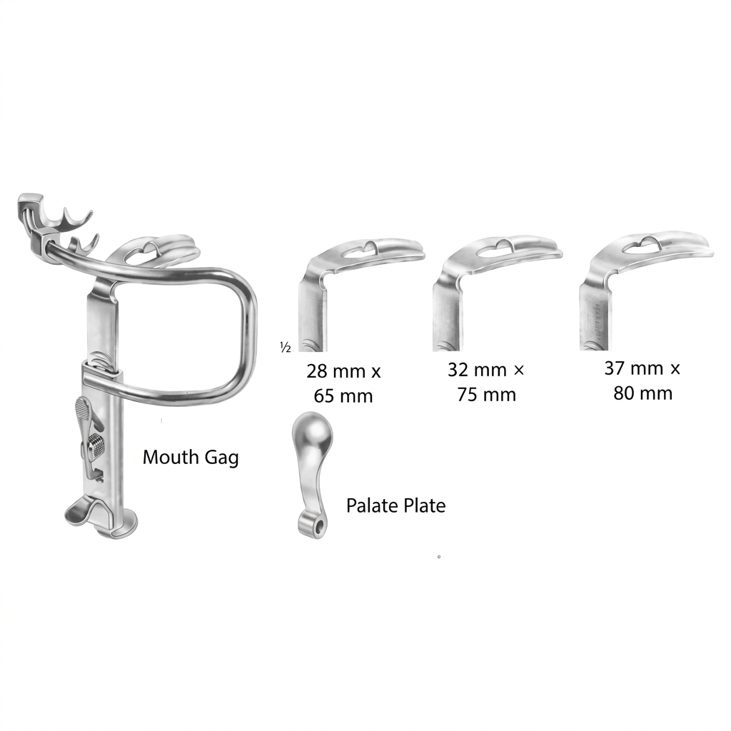 TISCO Lifecare Kilner-Doughty Mouth Gag with 5 Slotted Blades Stainless Steel Surgical ENT Instrument