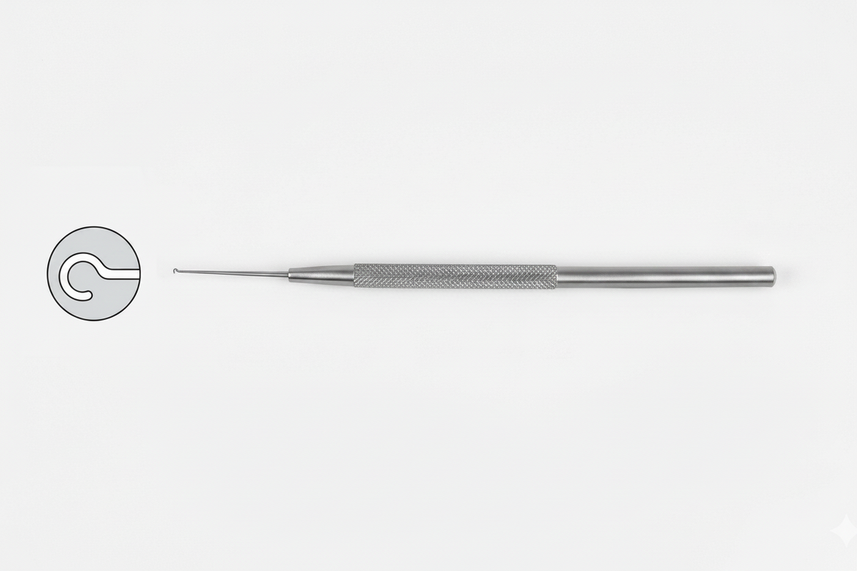 TISCO Lifecare Knolle Iris Hook Very Blunt Straight Stainless Steel Ophthalmic Surgical Instrument