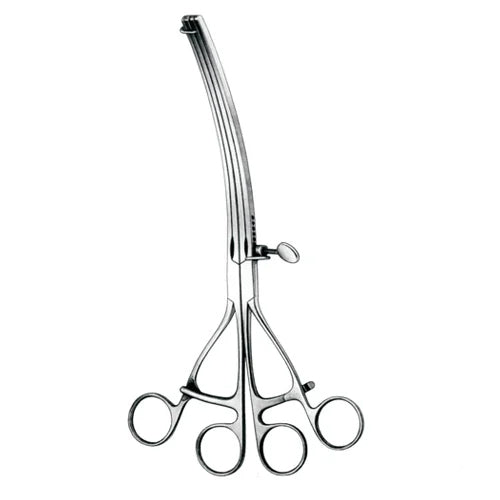 TISCO Lifecare Lane’s Twin Anastomosis Clamp Curved Stainless Steel Surgical Instrument