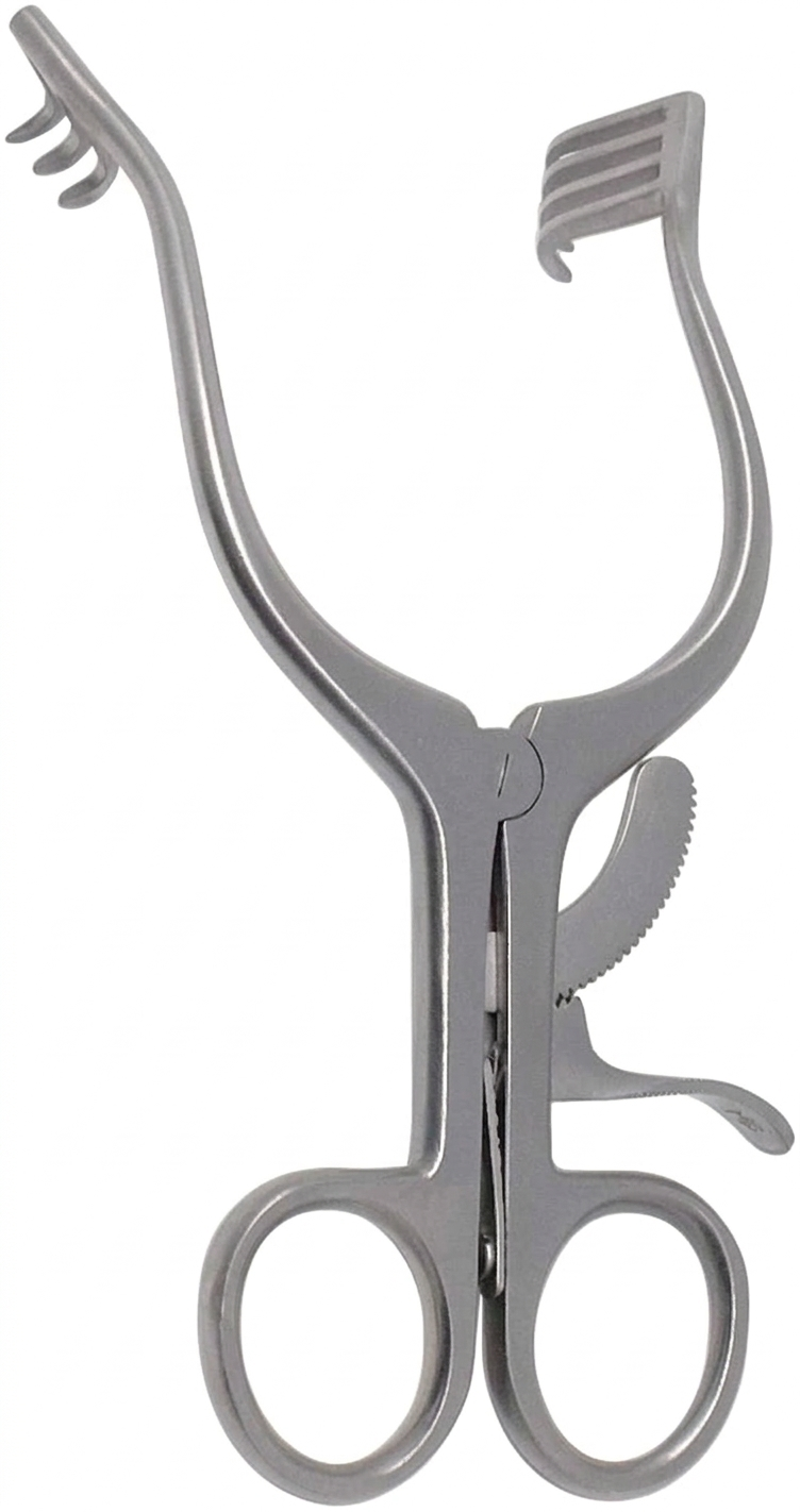 TISCO Lifecare Mastoid Retractor 12" Curved 3*4 – Premium Stainless Steel Surgical Instrument