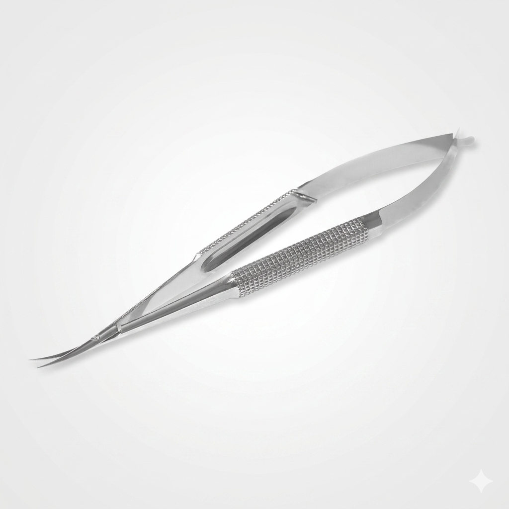 TISCO Lifecare Micro Scissor Spring Action Curved 7" (Flat Pattern) – Surgical Stainless Steel Precision Instrument