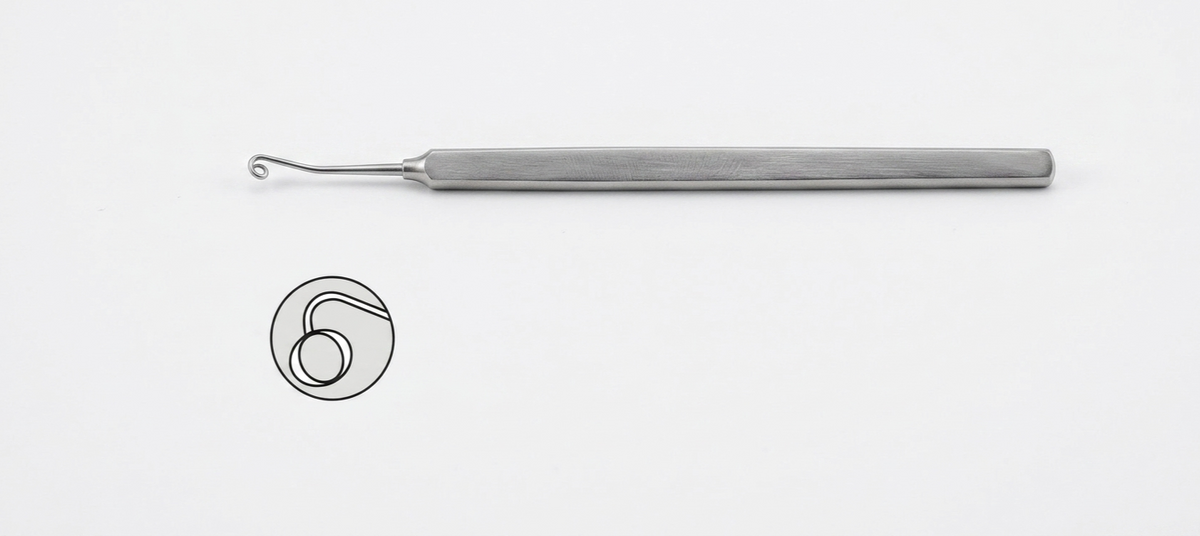 TISCO Lifecare Nightangle Capsule Polishing Curette left Stainless Steel Ophthalmic Surgical Instrument