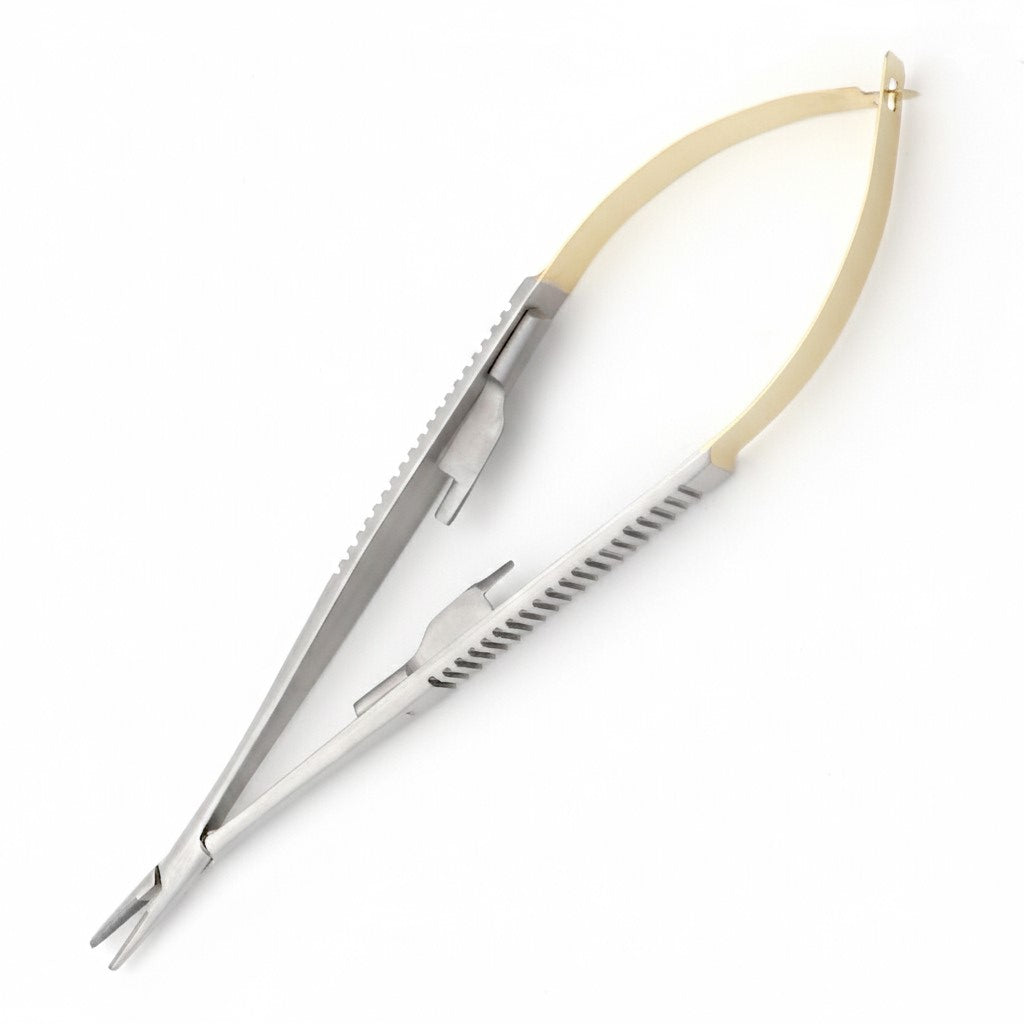 TISCO LIFECARE Castroviejo-Barraquer Needle Holder with Lock & Tungsten Carbide (T.C.) – Straight & Curved (Round) 5″–9″
