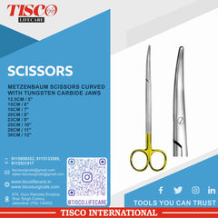 TISCO Lifecare Metzenbaum Scissor Curved With Tungsten Carbide Jaws