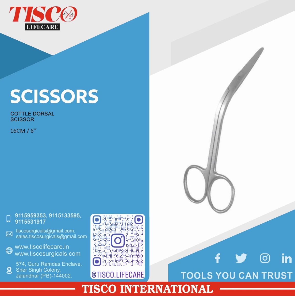 TISCO Lifecare Cottle Dorsal Scissor