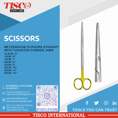 TISCO Lifecare Metzenbaum Scissor Straight With Tungsten Carbide Jaws