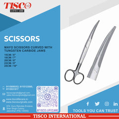 TISCO Lifecare Mayo Scissor Curved With Tungsten Carbide Jaws