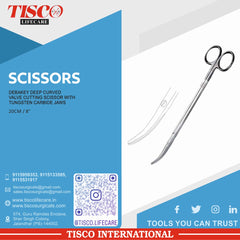 TISCO Lifecare Debakey Deep Valve Cutting Scissor With Tungsten Carbide Jaws