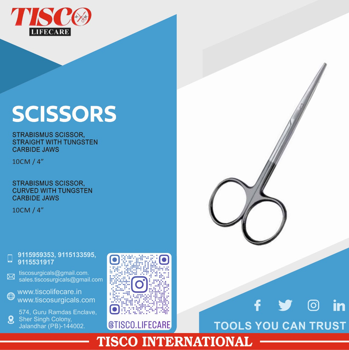 TISCO Lifecare Starbismus Scissor With Tungsten Carbide Jaws